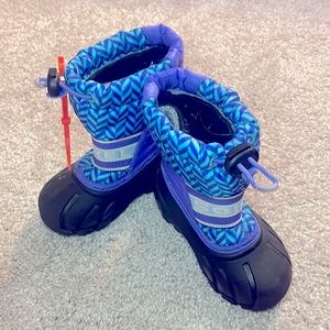 Kid’s Sorel ski boots girl’s purple and teal size 6